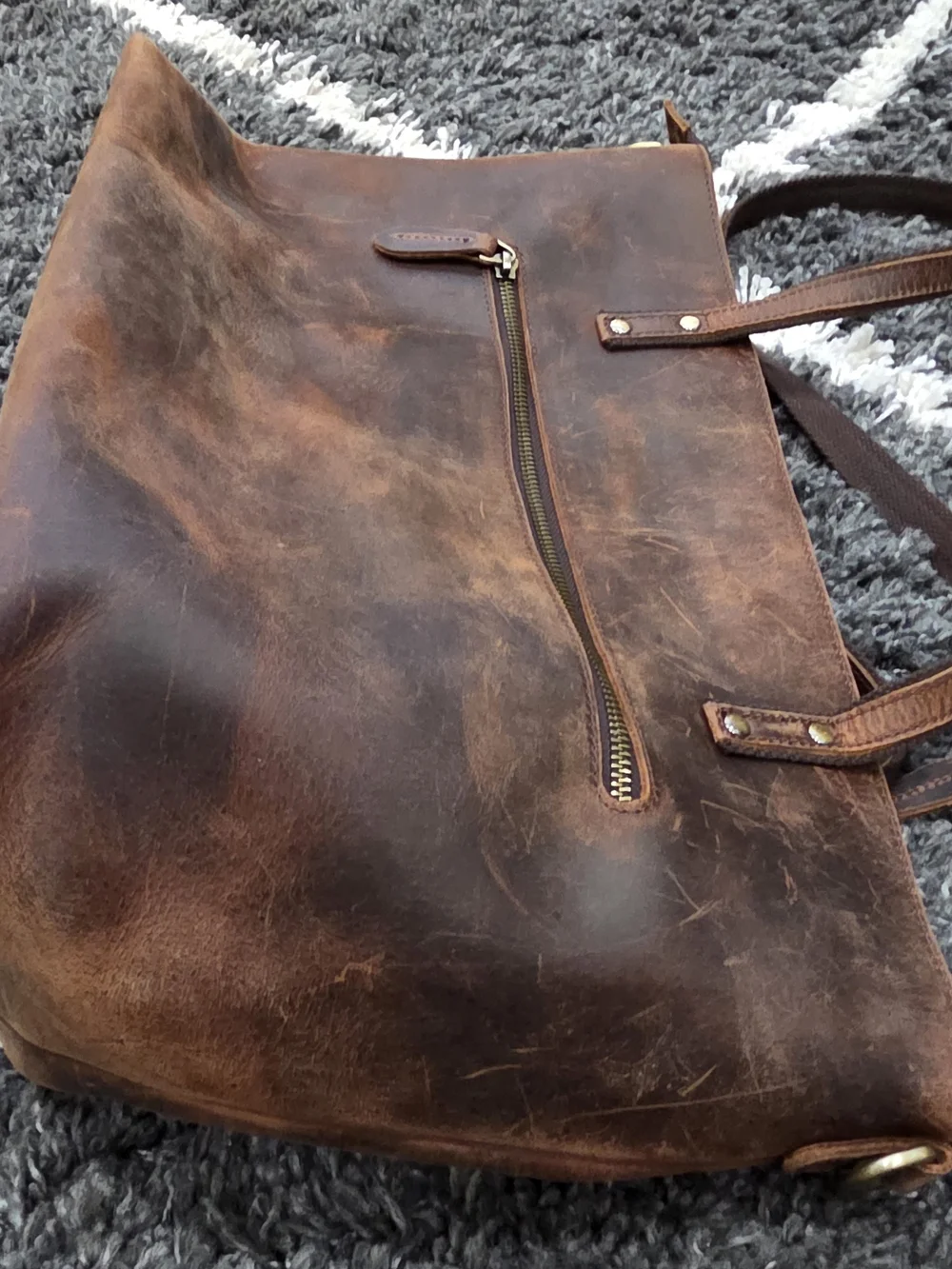 S-ZONE Women Vintage Genuine Leather Tote Bag Large Shoulder Purse Work Handbag